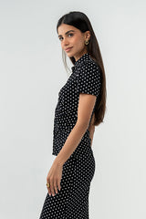 Malia Polka Dot Collared Blouse - Final Sale