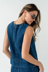 Victoria Denim Top - Final Sale