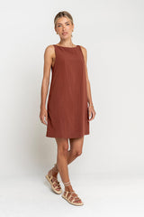 Aria Mini Dress in Brown - FINAL SALE