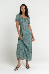 Camden Floral Maxi Dress In Green