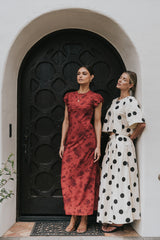 Ellianna Floral Maxi Dress In Brick