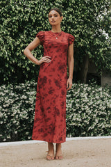 Ellianna Floral Maxi Dress In Brick