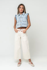 Mylah Wide Leg Jeans in Ivory