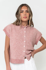 Percey Knit Cardigan in Pink - FINAL SALE