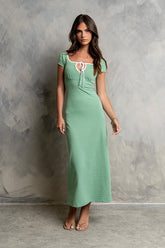 Deana Striped Maxi Dress in Green - FINAL SALE