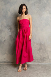 Kayleen Strapless Dress in Pink