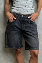 Kaydence Bermuda Shorts in Washed Black - FINAL SALE