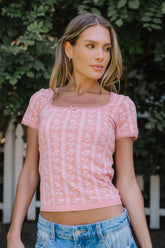 Juliet Floral Seamless Top in Rose - FINAL SALE