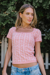 Juliet Floral Seamless Top in Rose - FINAL SALE