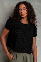 Polly Collared Blouse in Black