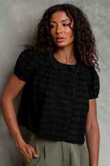 Polly Collared Blouse in Black