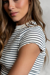 Gemma Striped Ribbed Top - Final Sale