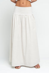 Kellie Gingham Skirt in Taupe - FINAL SALE