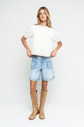 Rayna Pleated Blouse in Ivory - FINAL SALE