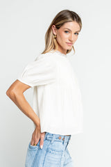 Rayna Pleated Blouse In Ivory - Final Sale