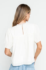 Rayna Pleated Blouse In Ivory - Final Sale