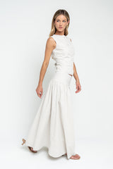 Kellie Gingham Skirt In Taupe - Final Sale