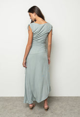 Remi Textured Maxi Dress In Blue - Final Sale