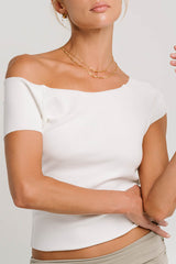 Lennox Knit Top In White - Final Sale