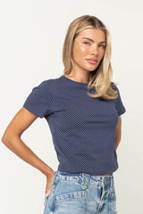 Millie Polka Dot Tee In Navy