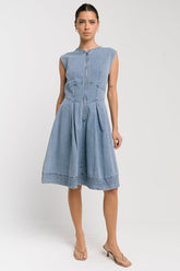 Jacee Denim Dress in Blue