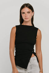 Nina Asymmetrical Tank in Black