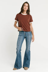 Chelsea Contrast Tee In Brown