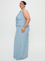 Songbird Shirred Maxi Dress Blue Curve