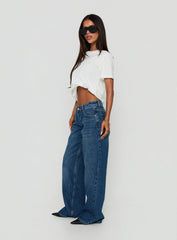 Ellanor Low Rise Straight Leg Jeans Vintage Dark Blue