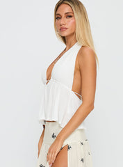 Saddler Halter Top White