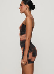 Kalena Mini Dress Brown Multi