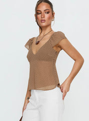 Jazz Club Top Brown Polka