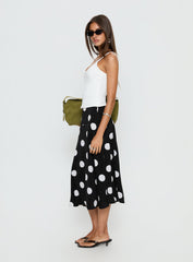 Picture It Midi Skirt Black Polka Dot