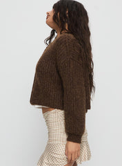 Hadly Knit Cardigan Brown