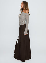 Hallee Maxi Skirt Brown