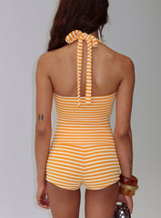 Edamame Micro Shorts Orange Stripe