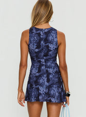 Vivre Mini Dress Navy Paisley