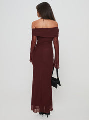 Consideration Long Sleeve Maxi Dress Chocolate