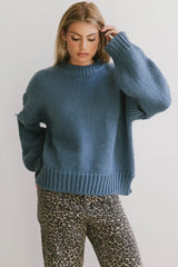 Josie Knit Sweater In Blue - Final Sale