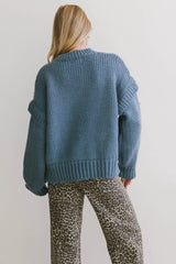 Josie Knit Sweater In Blue - Final Sale