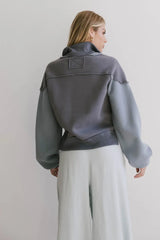 Zeya Half Zip Sweatshirt In Blue - Final Sale