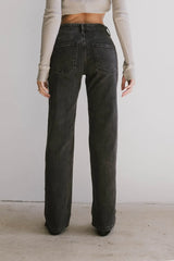 Frank And Oak Courtney Loose Fit Denim In Black - Final Sale