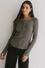 Conrad Fitted Waffle Tee In Olive - Final Sale