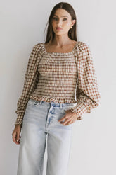 Brinklee Smocked Blouse in Rust - FINAL SALE