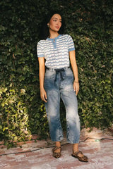 Eddie Knit Sweater In Blue - Final Sale
