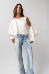 Alice Patchwork Wide Leg Jeans - Final Sale