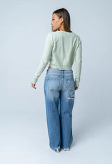 Christy Knit Sweater In Mint - Final Sale