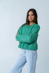 Valeria Oversized Sweater In Green - Final Sale