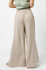 Katie Wide Leg Tencel Pants In Taupe - Final Sale