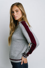 Jayce Striped Sweater In Grey - Final Sale